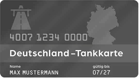 Tankkarte, Beispiel Deutschland-Karte
